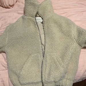 Fuzzy zip up jacket